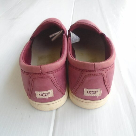 UGG Fierce Slip-On Leather Sneakers Womens Size 9.5 Pink (China Rose) - Picture 4 of 7